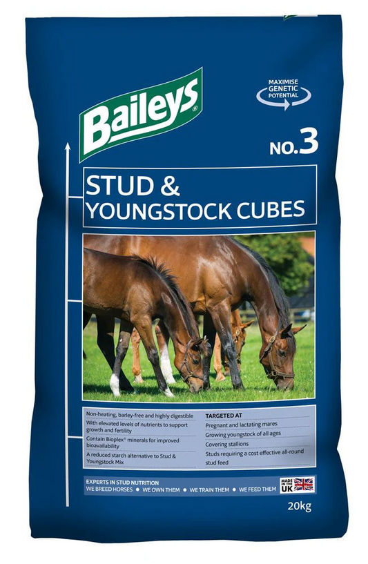 Baileys No3 Stud & Youngstock cubes 20kg