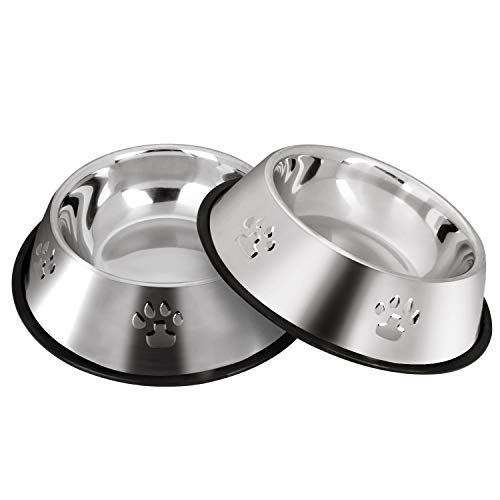 Stainless steel non tip bowl paw design