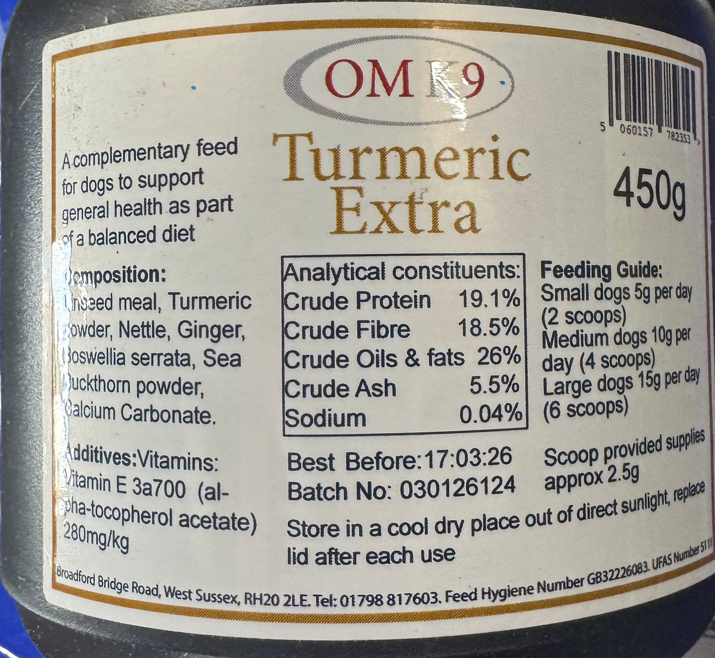 OM K9 Turmeric Extra 450g