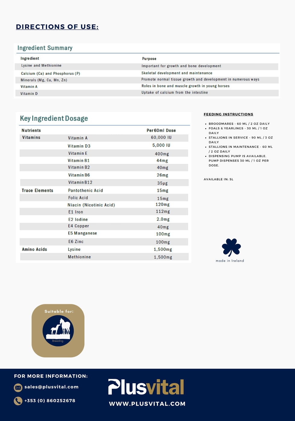 Plusvital Breeding Syrup 5 litre**Promotion**