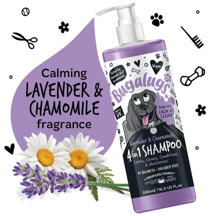 Bugalugs 4 in 1 shampoo lavender & chamomile 500ml