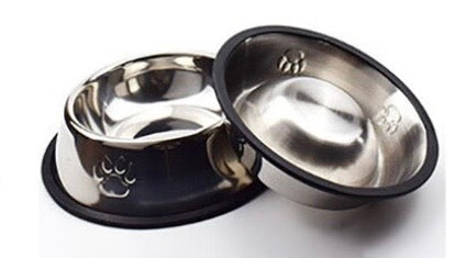Puppy paw Stainless steel non slip feeding  bowl / anti bite