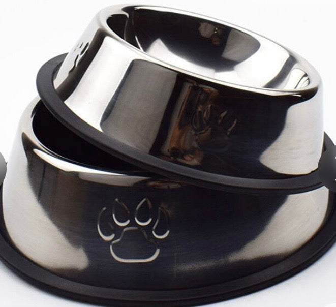 Puppy paw Stainless steel non slip feeding  bowl / anti bite