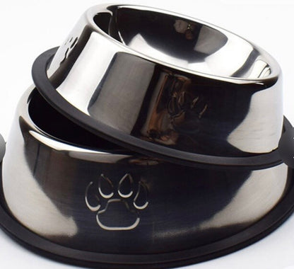 Puppy paw Stainless steel non slip feeding  bowl / anti bite