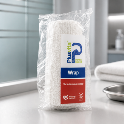 Wrap 10cm  x 2m flat/ 4.5m stretched Plusvital