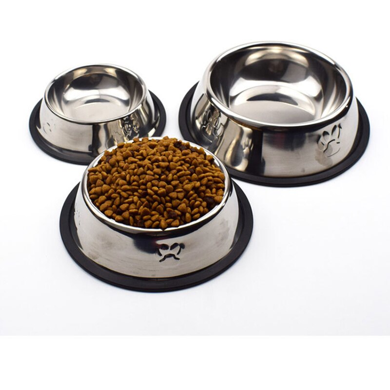 Puppy paw Stainless steel non slip feeding  bowl / anti bite