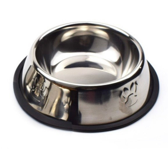 Puppy paw Stainless steel non slip feeding  bowl / anti bite