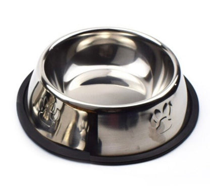 Puppy paw Stainless steel non slip feeding  bowl / anti bite