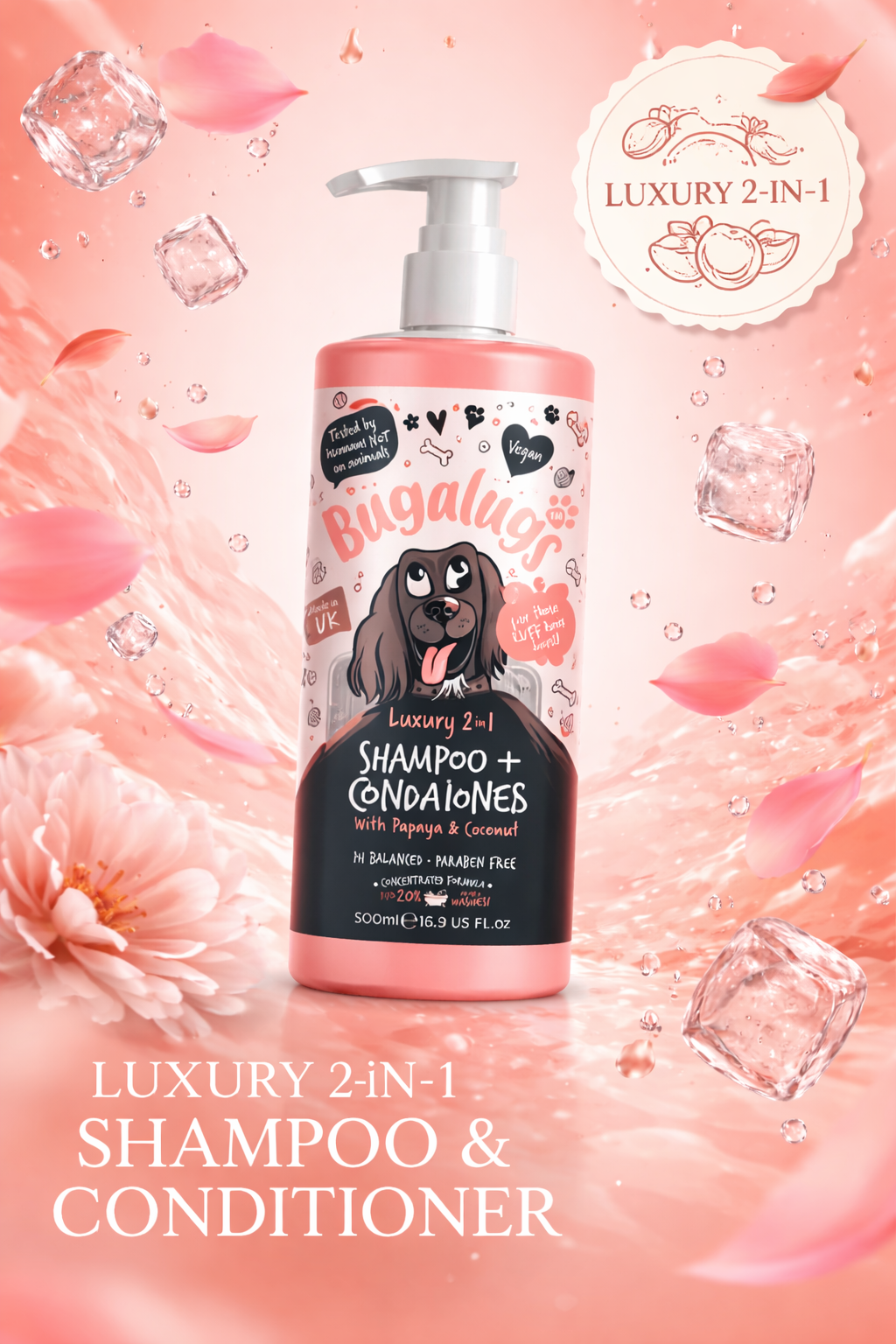 Bugalugs shampoo & conditioner papaya & coconut 500ml