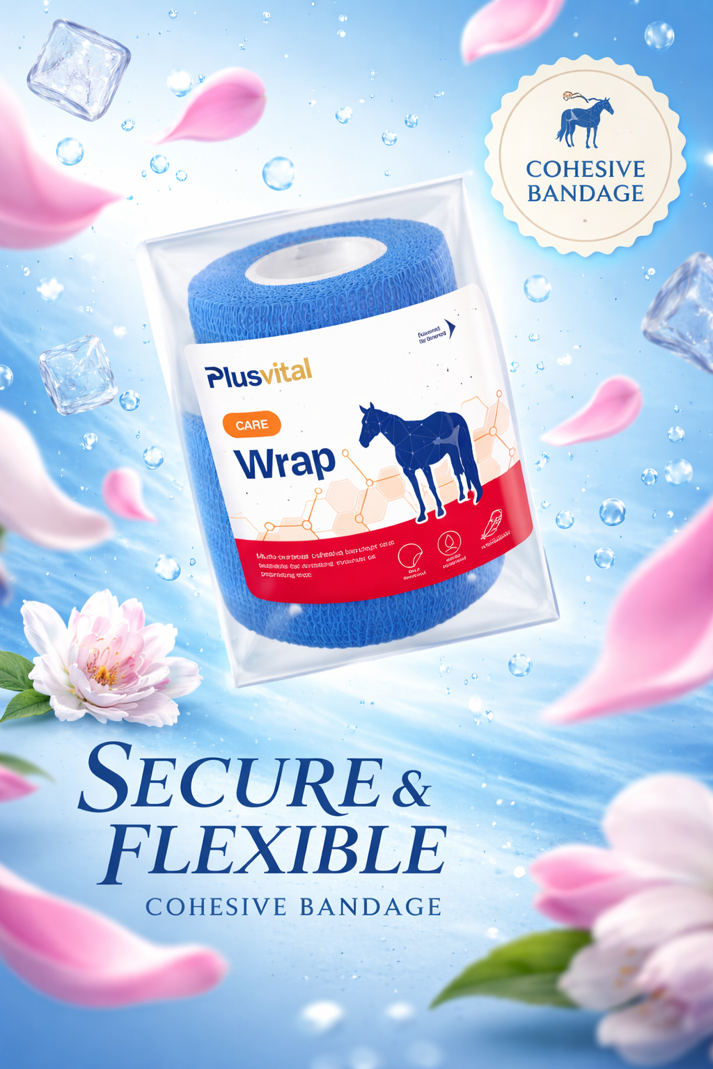 Wrap 10cm  x 2m flat/ 4.5m stretched Plusvital