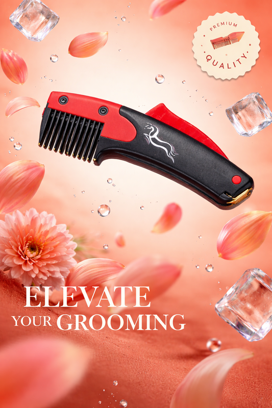Mane / Tail  cutting comb with stainless steel blades .