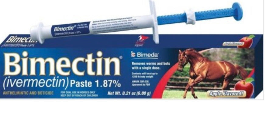 Bimectin Equine wormer paste. BB JUNE 2027