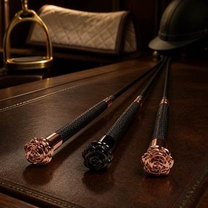 Dressage whip Flower grip design 90cm