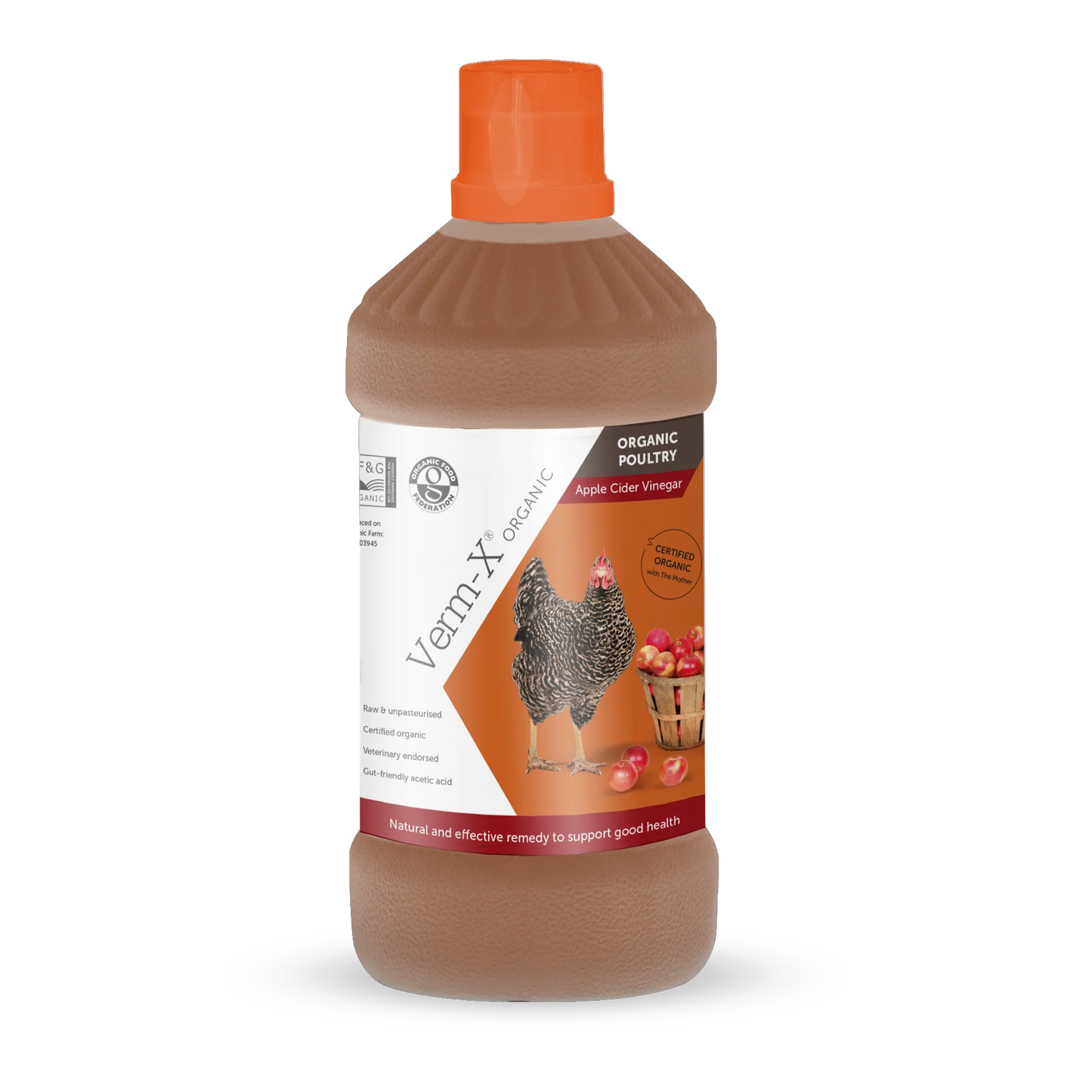 VERM X POULTRY ORGANIC APPLE CIDER VINEGAR 1 L