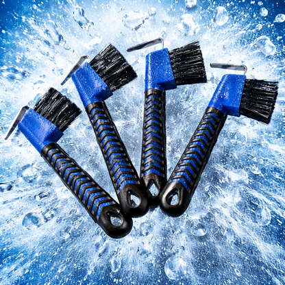 Hoof pick with brush combination