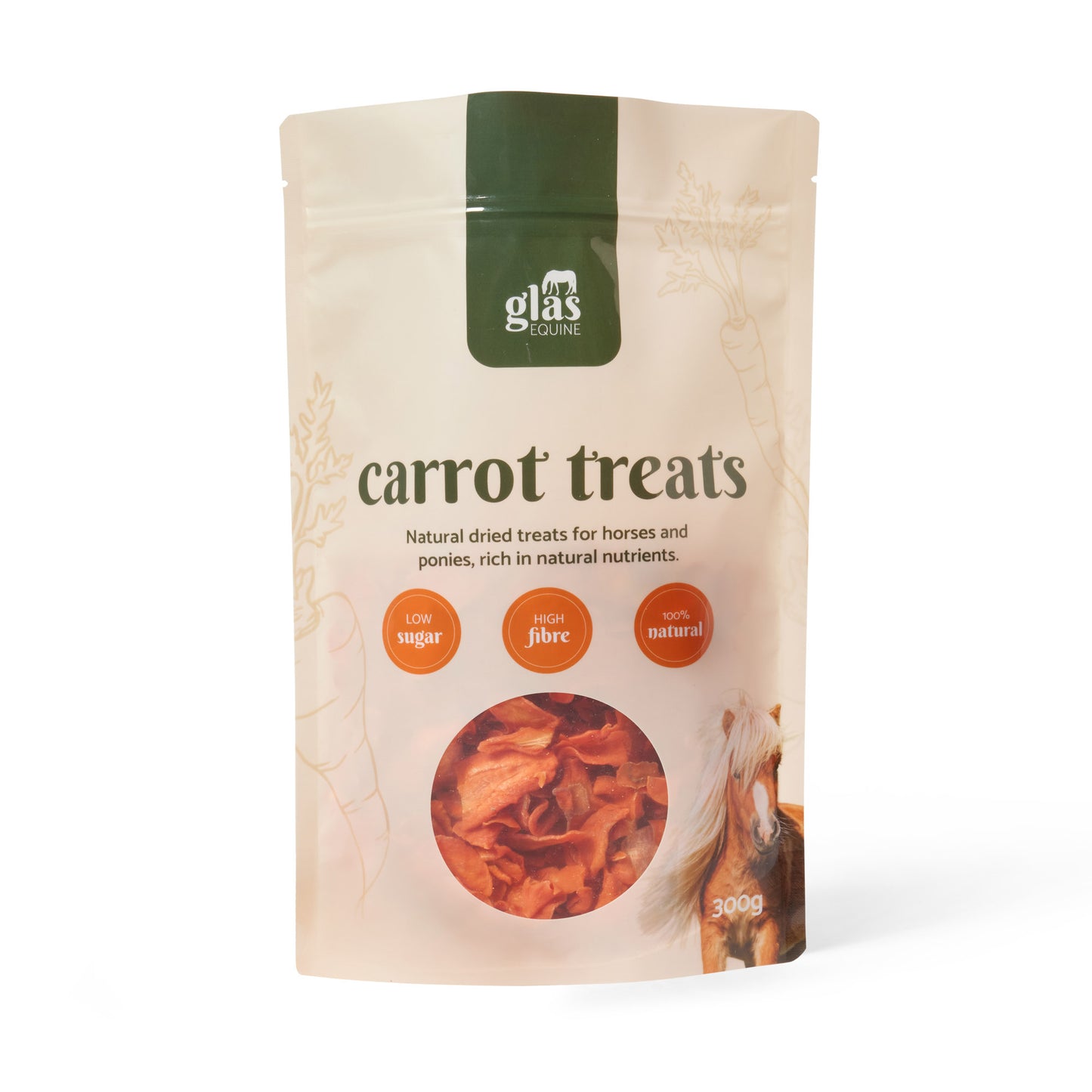 Glas Equine Natural Carrot Horse Treats 300g