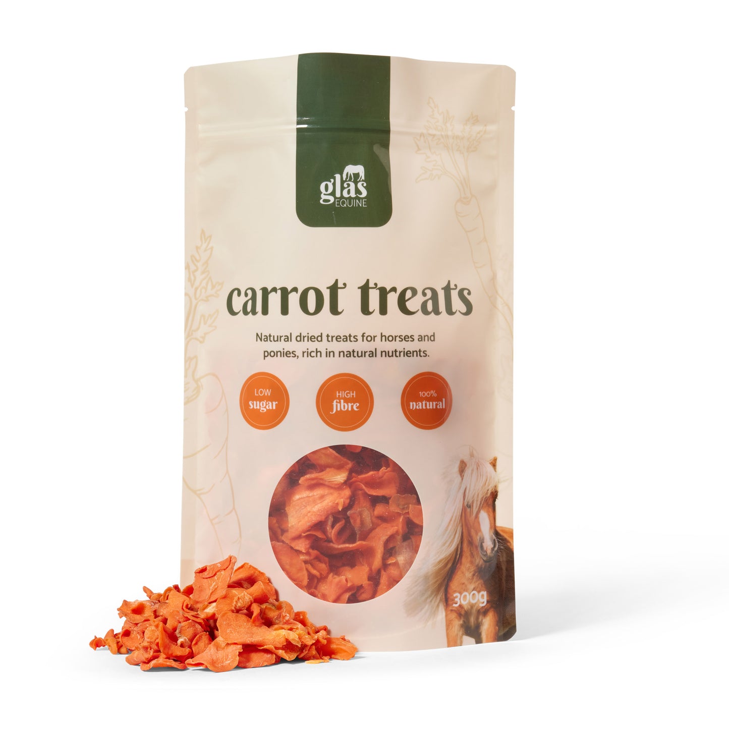 Glas Equine Natural Carrot Horse Treats 300g
