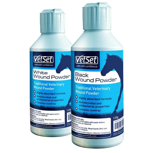 VetSet Wound Powder 125g**white & black in stock**