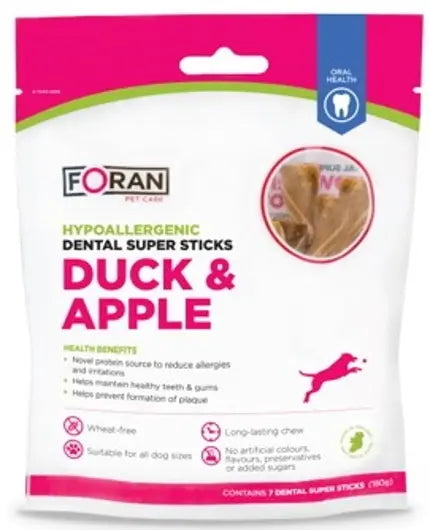 Foran Hypoallergenic dental duck & apple super sticks